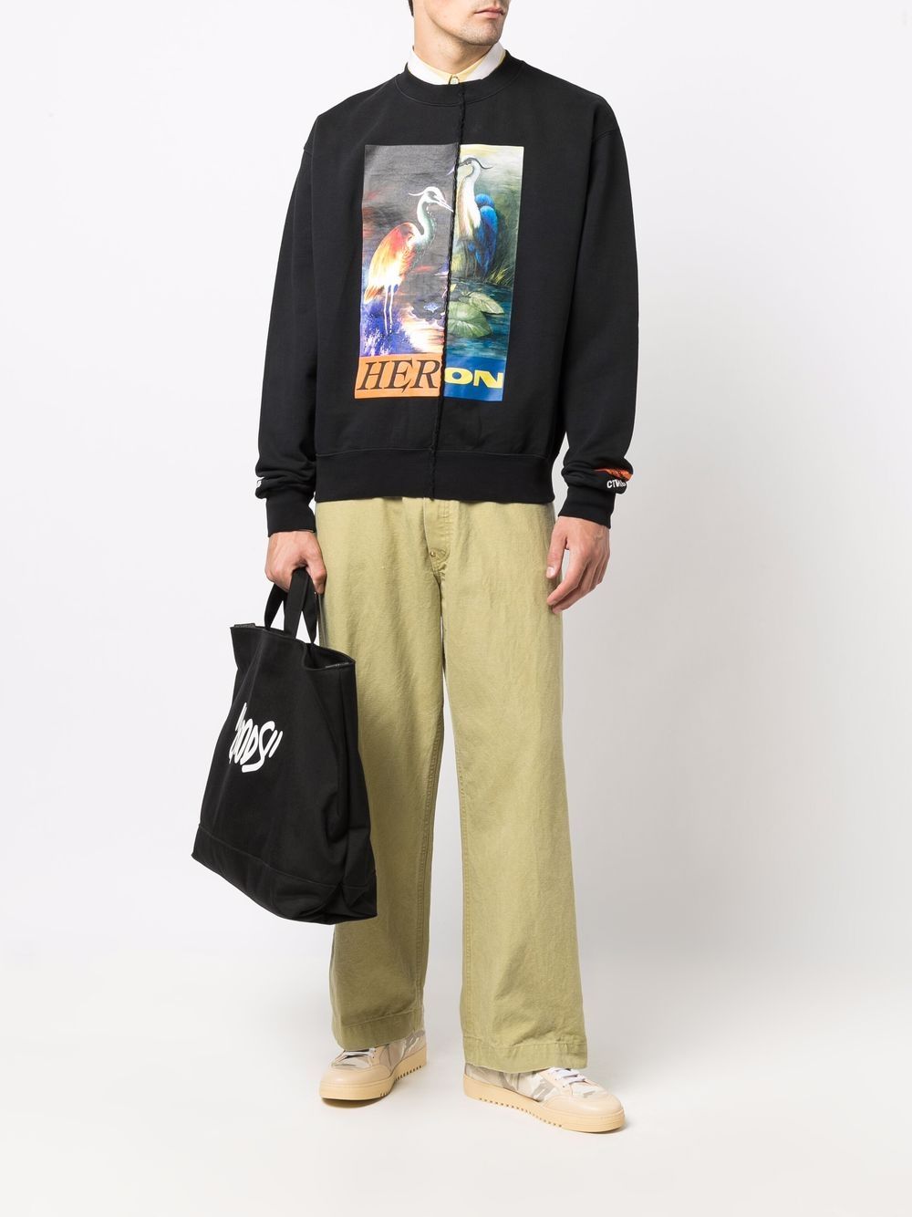 фото Heron preston graphic print patchwork sweatshirt