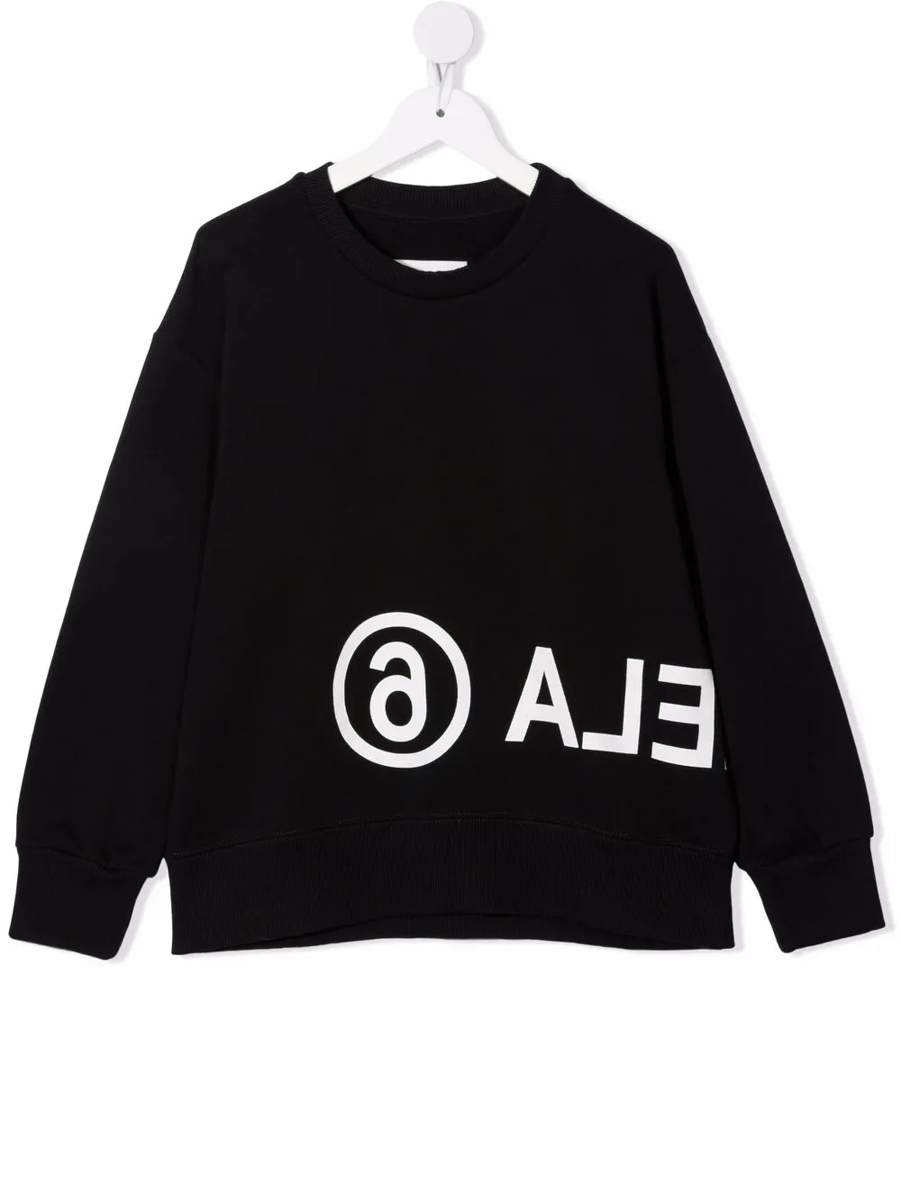 Mm6 Maison Margiela Teen Logo-print Cotton Sweatshirt In Black