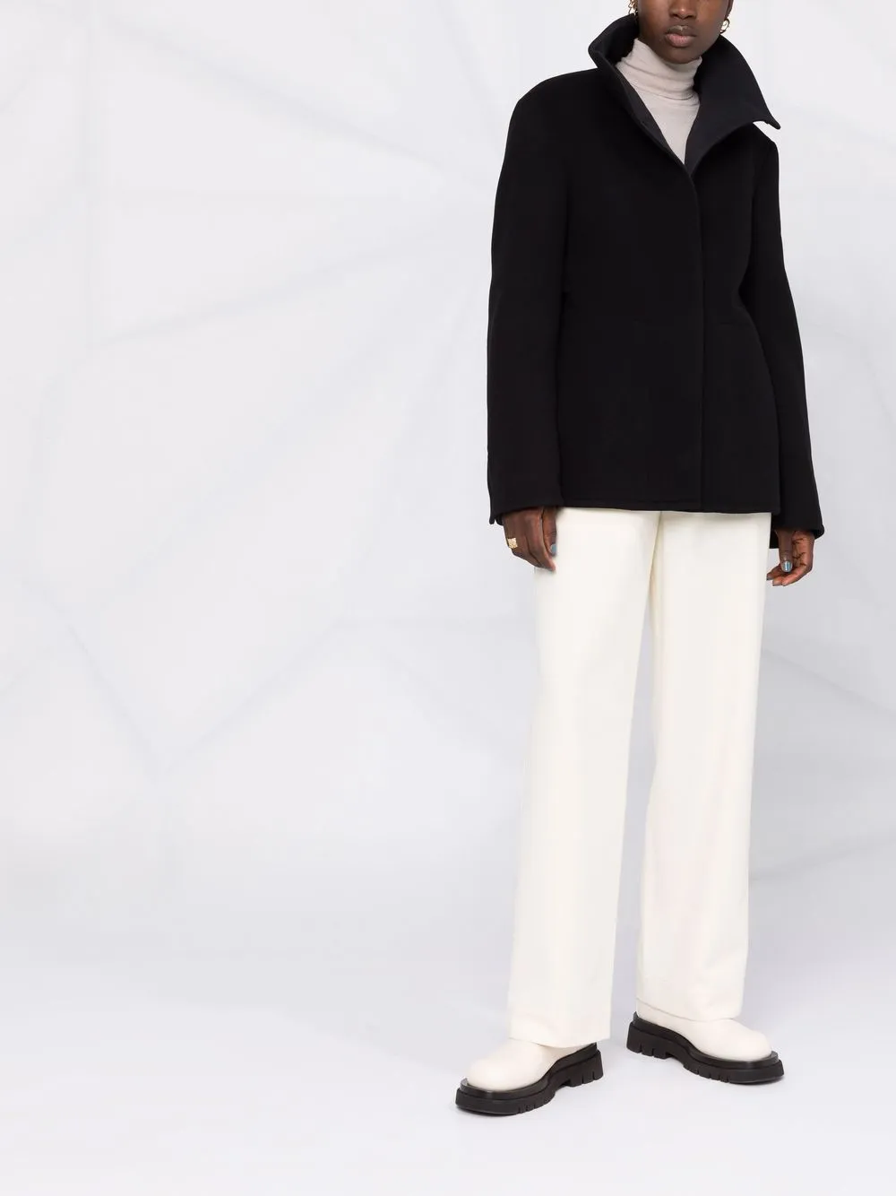 фото Jil sander однобортное пальто с высоким воротником