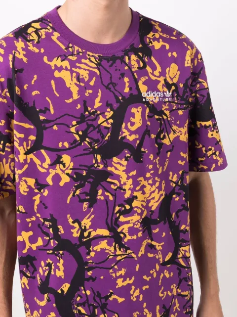 Adidas purple \u0026 black Adventure Archive print T-shirt for men | H09059 at  Farfetch.com