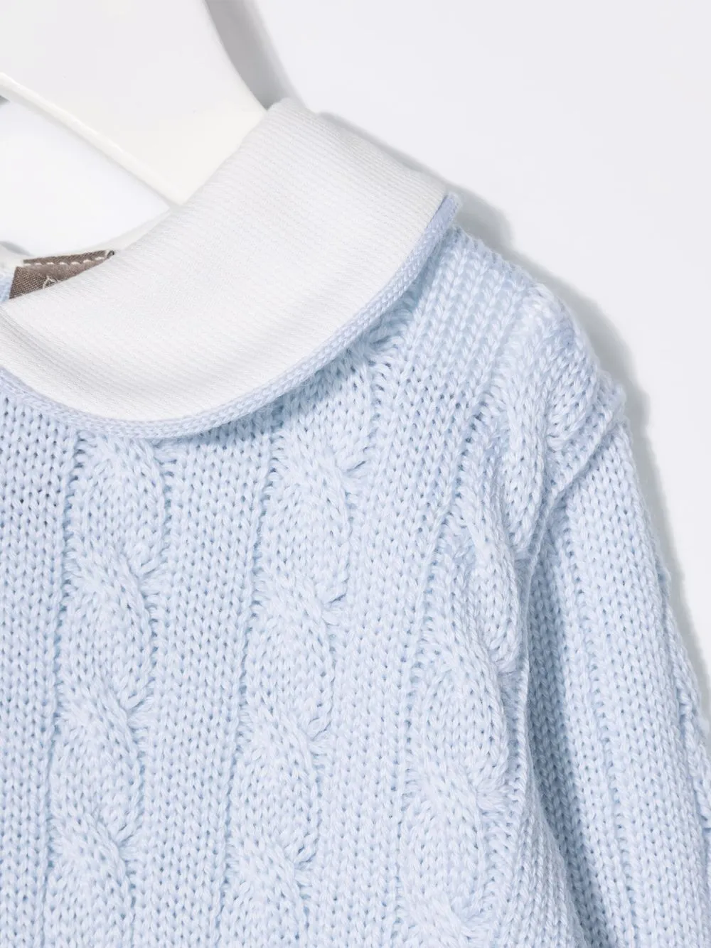 фото Little bear cable-knit long sleeve babygrow