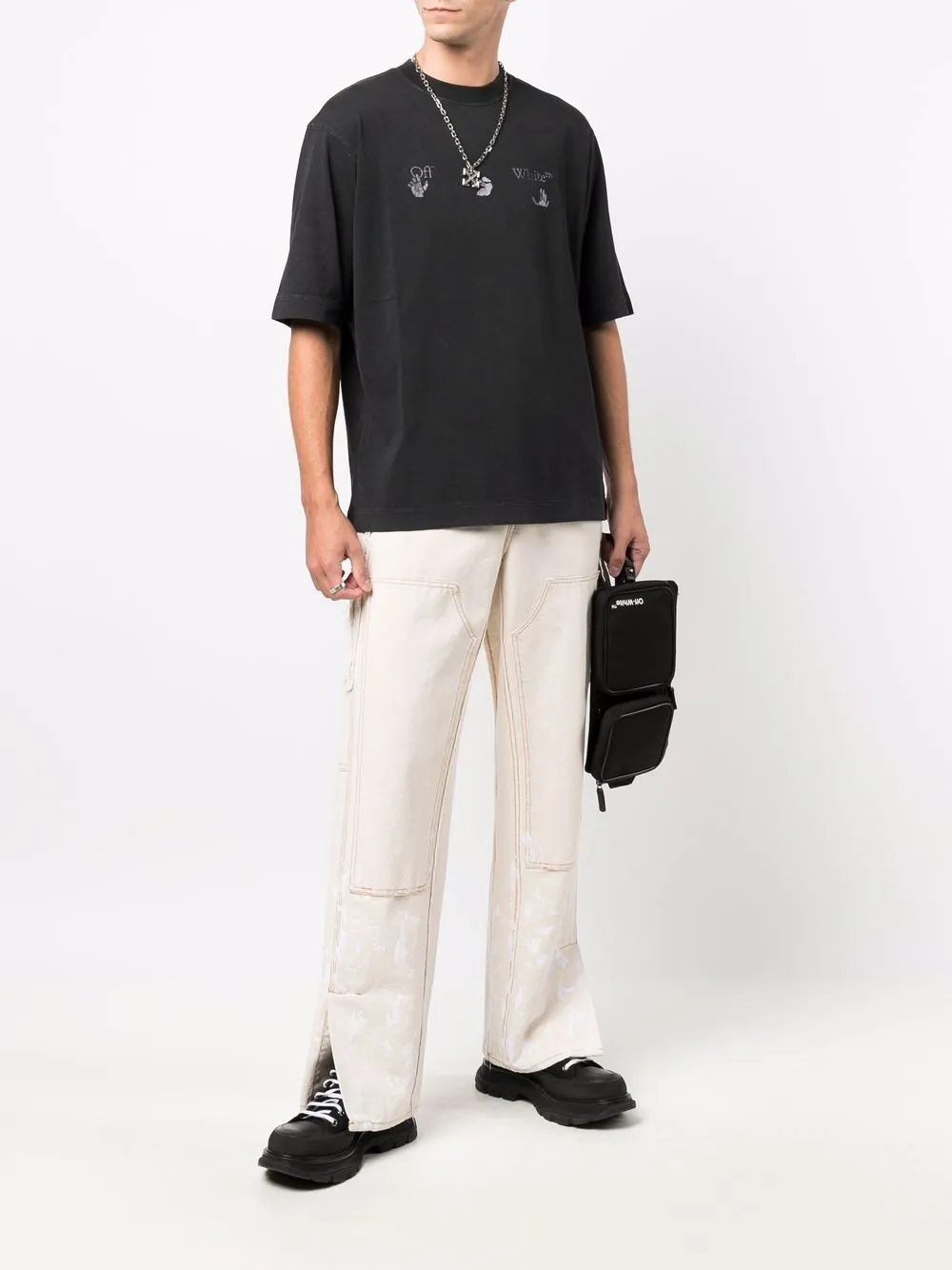 фото Off-white футболка с логотипом hands off