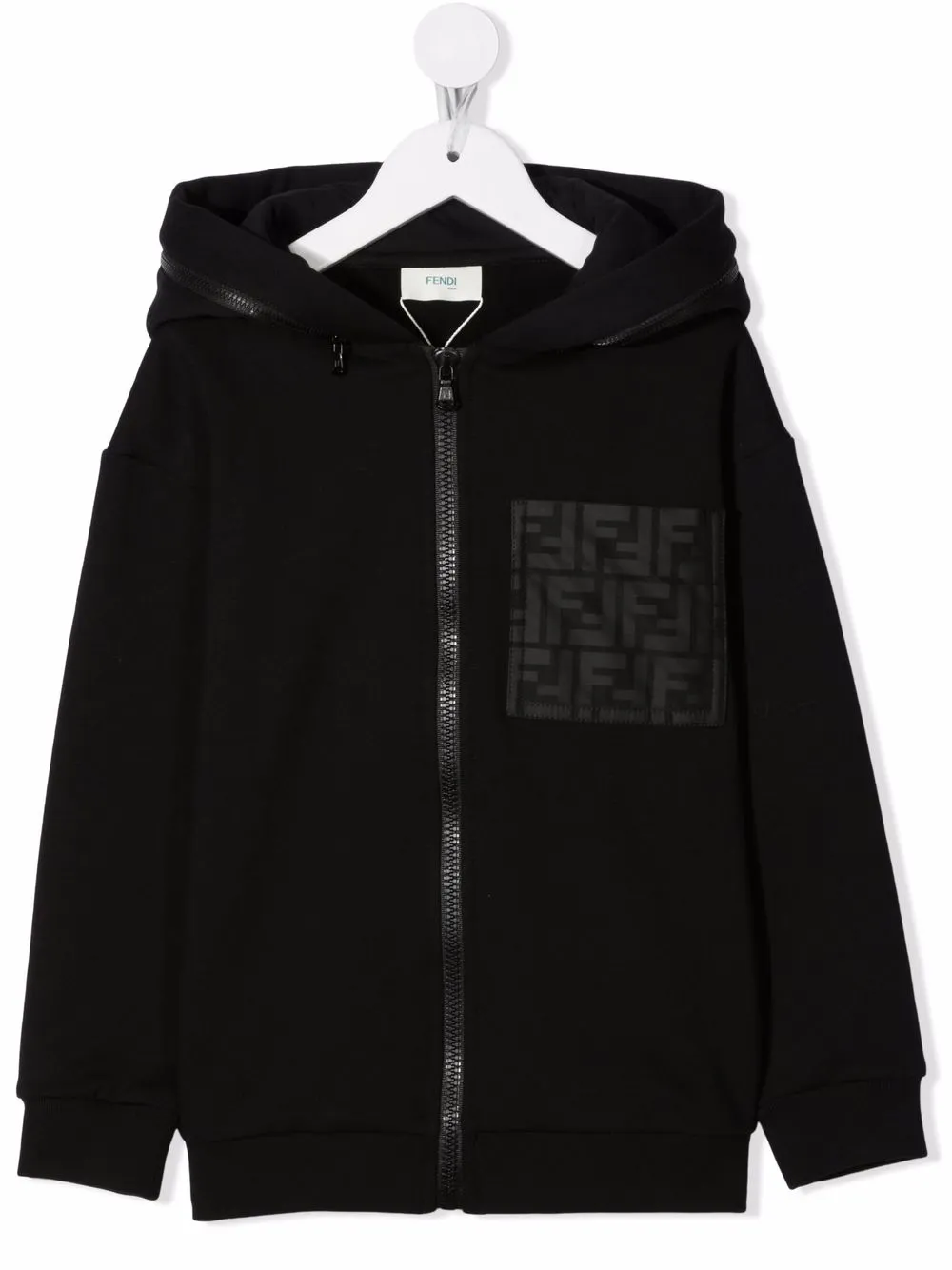 

Fendi Kids hoodie con logo en el pecho estampado - Negro