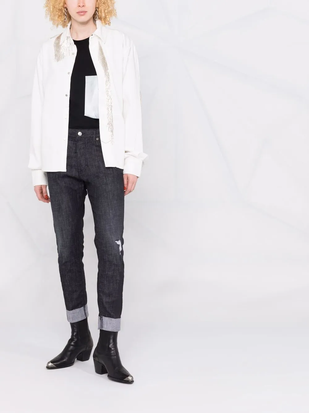 фото Dsquared2 джинсы с подворотами