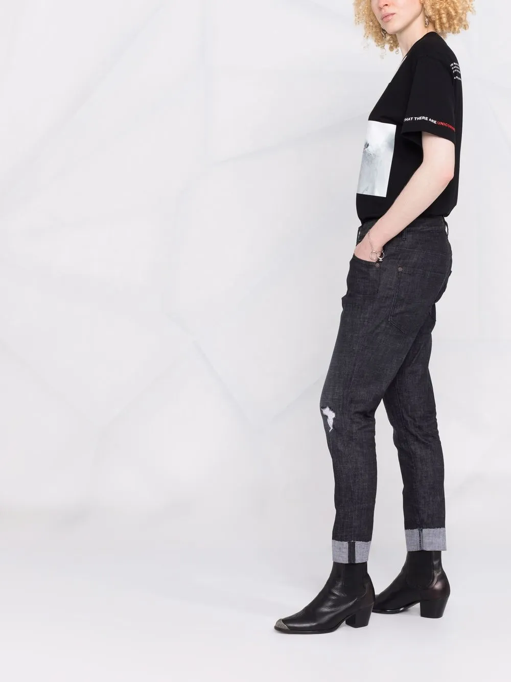 фото Dsquared2 джинсы с подворотами
