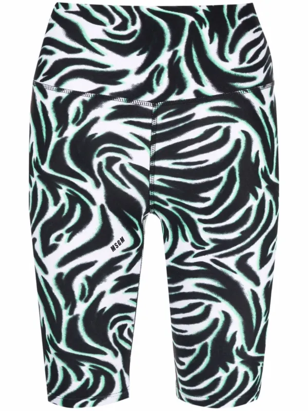 MSGM cropped zebra-print cycling-shorts 