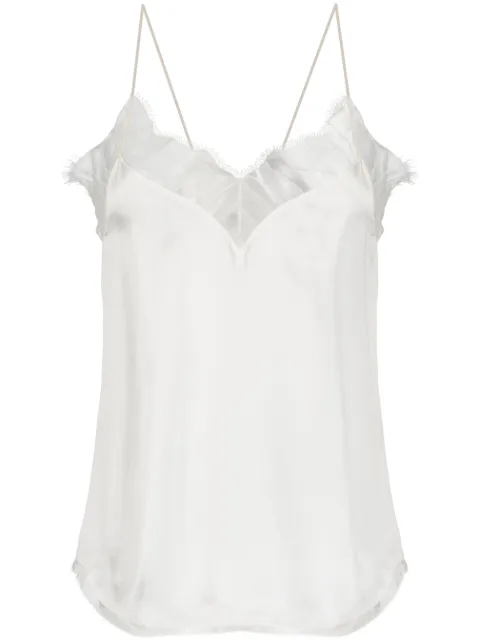 IRO lace-embellished silk top