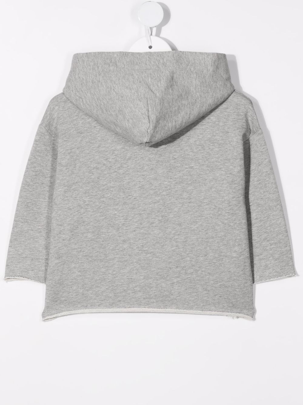 Shop Mm6 Maison Margiela Logo-print Cropped Fleece Hoodie In Grey