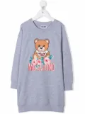 Moschino Kids Toy Bear print dress - Grey