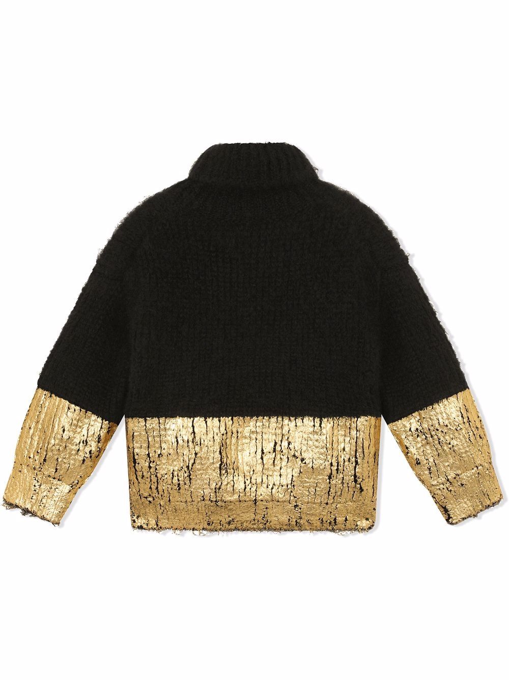 DOLCE & GABBANA TWO-TONE ROLL NECK JUMPER 