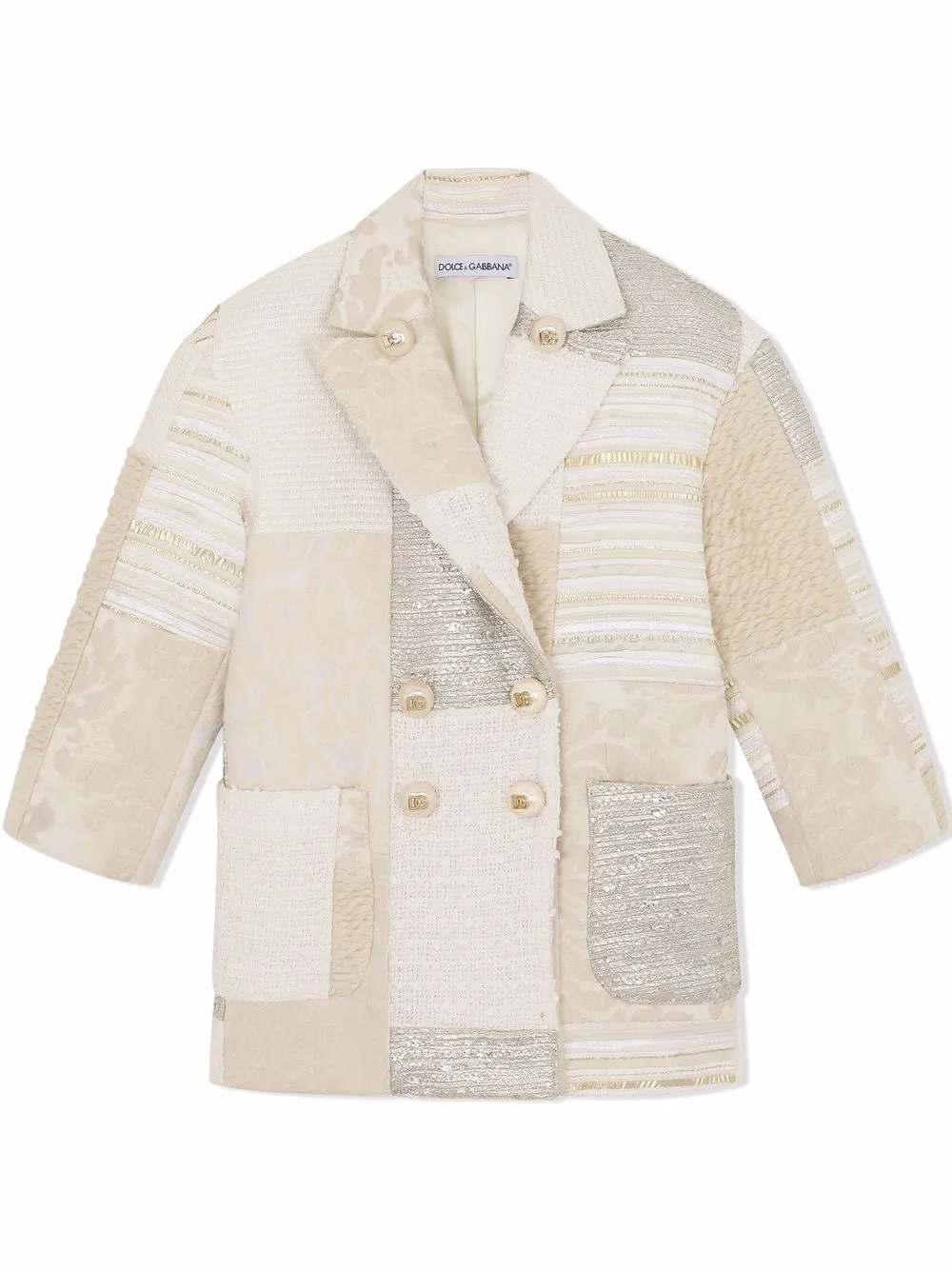 

Dolce & Gabbana Kids blazer con diseño de patchwork - Neutro