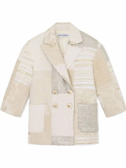 Dolce & Gabbana Kids بليزر بصفي أزرار ومخيوط