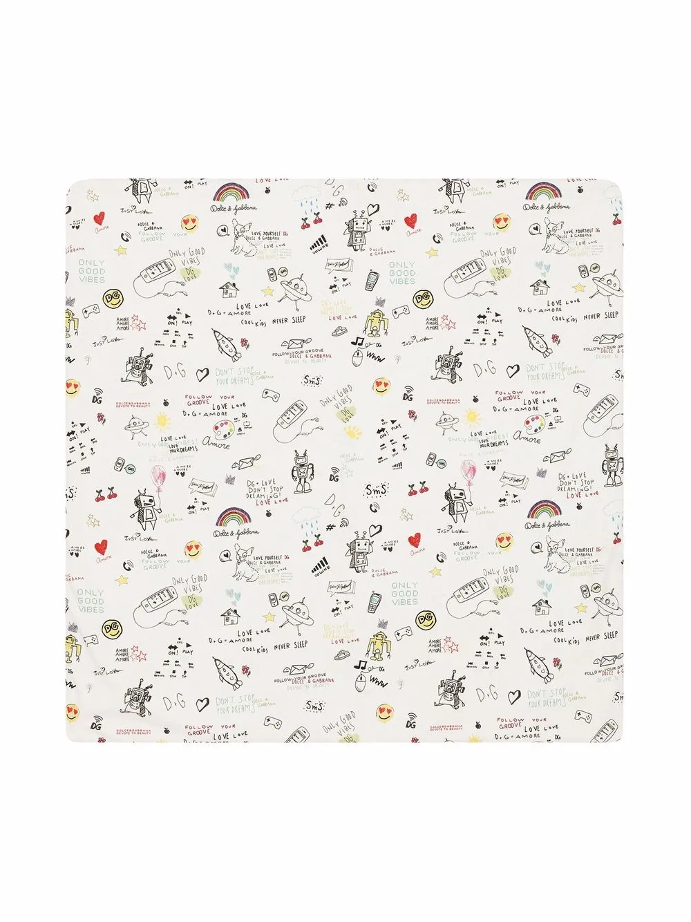 

Dolce & Gabbana Kids manta estampada DG - Blanco