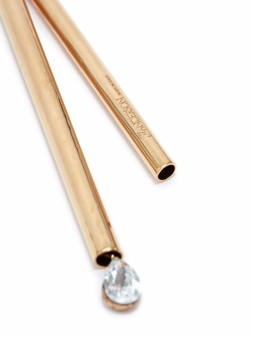 Shop Jw Anderson Tubular Crystal-embellished Single Earring In Gold