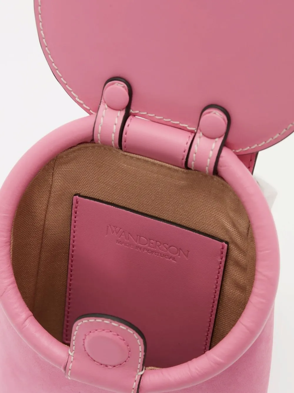 JW Anderson Lid Pocket leren crossbodytas Roze