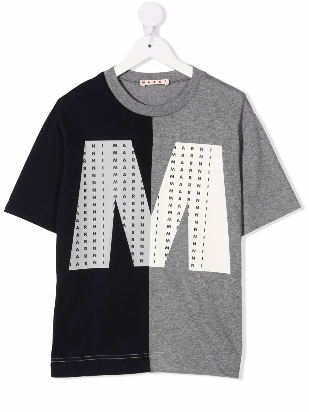 

Marni Kids playera de dos tonos con logo - Gris