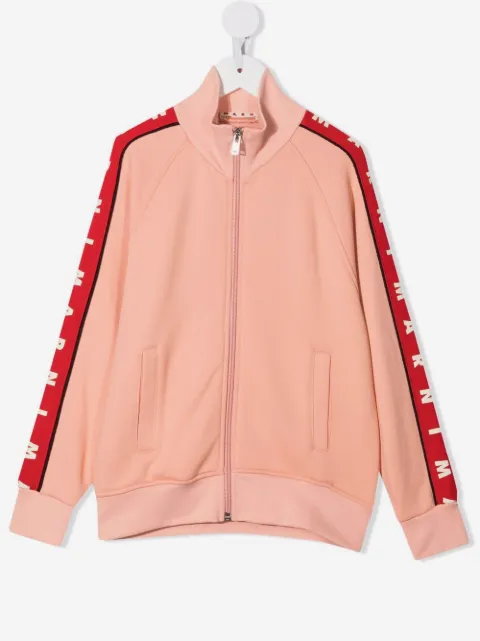 Marni Kids logo-trim bomber jacket