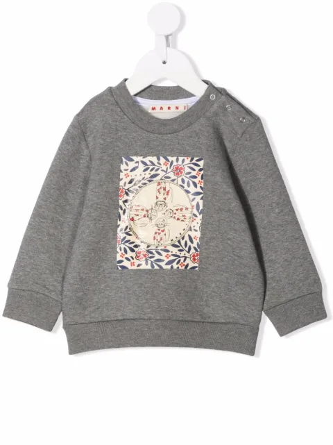 Marni Kids Moletom de algodão com estampa de gato