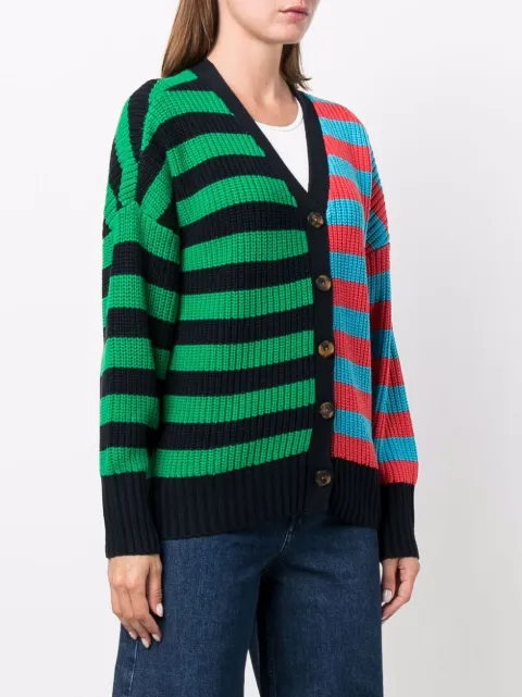 STAUD Essex knitted striped cardigan 