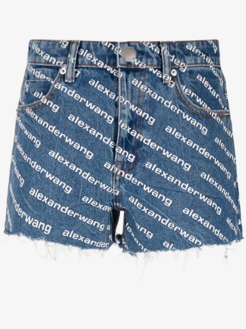 Alexander Wang logo-print denim shorts