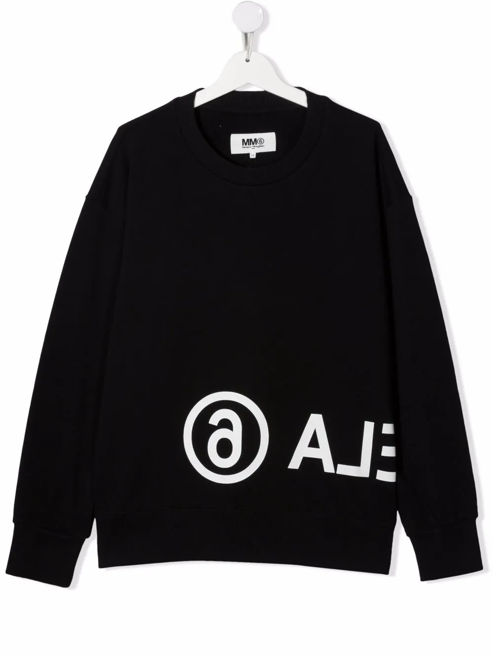 Mm6 Maison Margiela Teen Logo-print Cotton Sweatshirt In Black