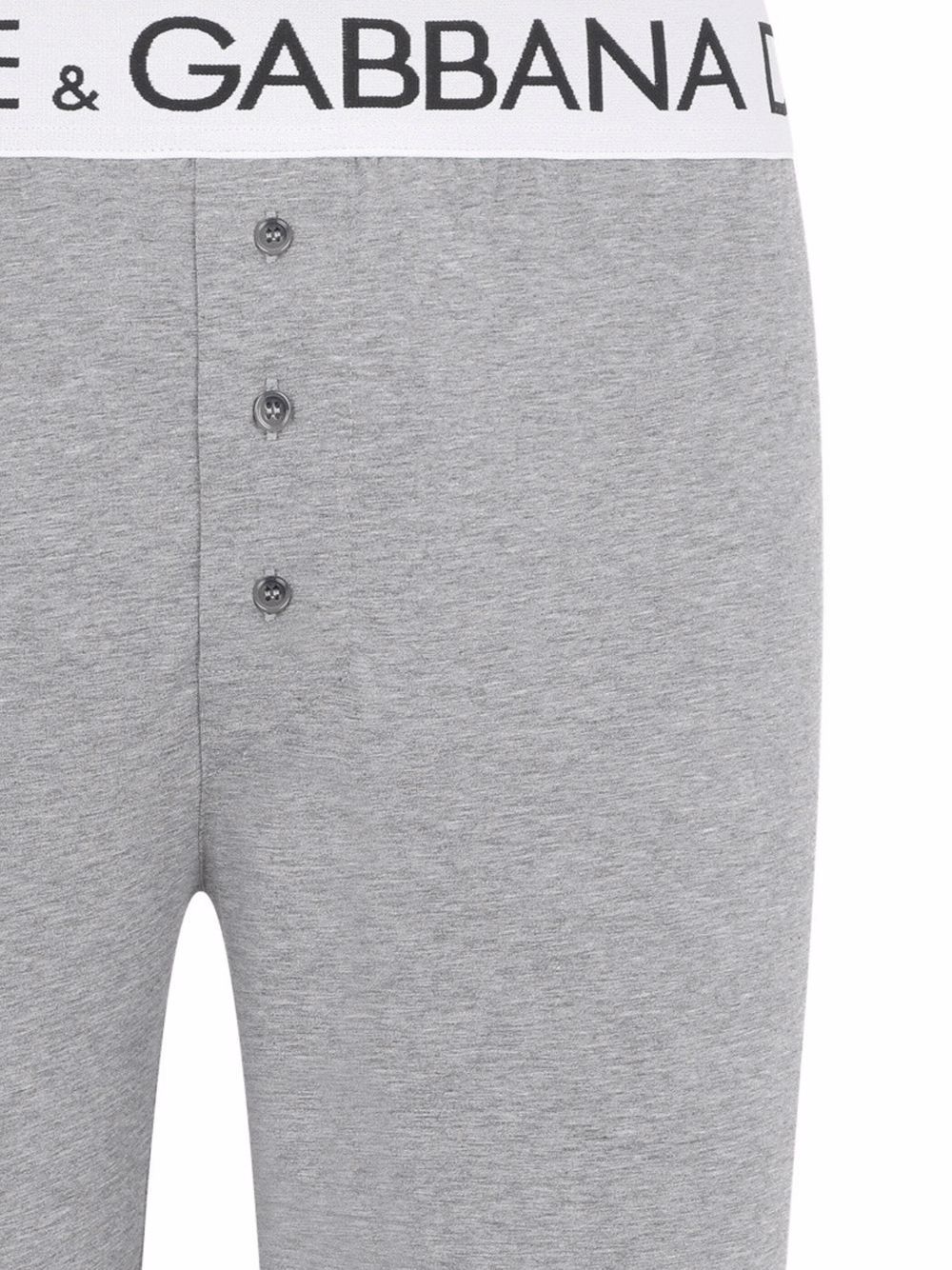 Shop Dolce & Gabbana Logo-waistband Stretch-cotton Leggings In Grey