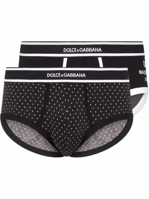 Dolce & Gabbana طقم ألبسة داخلية من قطعتين بطبعة شعار الماركة