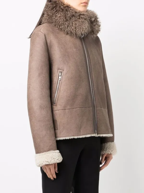 Liska shearling-trim sheepskin jacket 