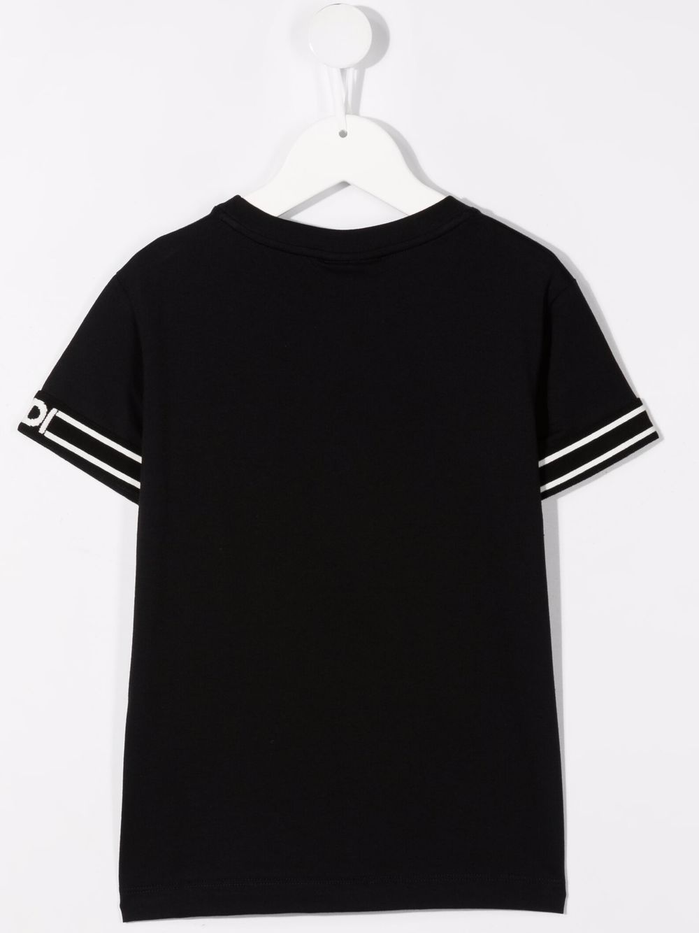 Shop Fendi Logo-print Sleeves T-shirt In 黑色