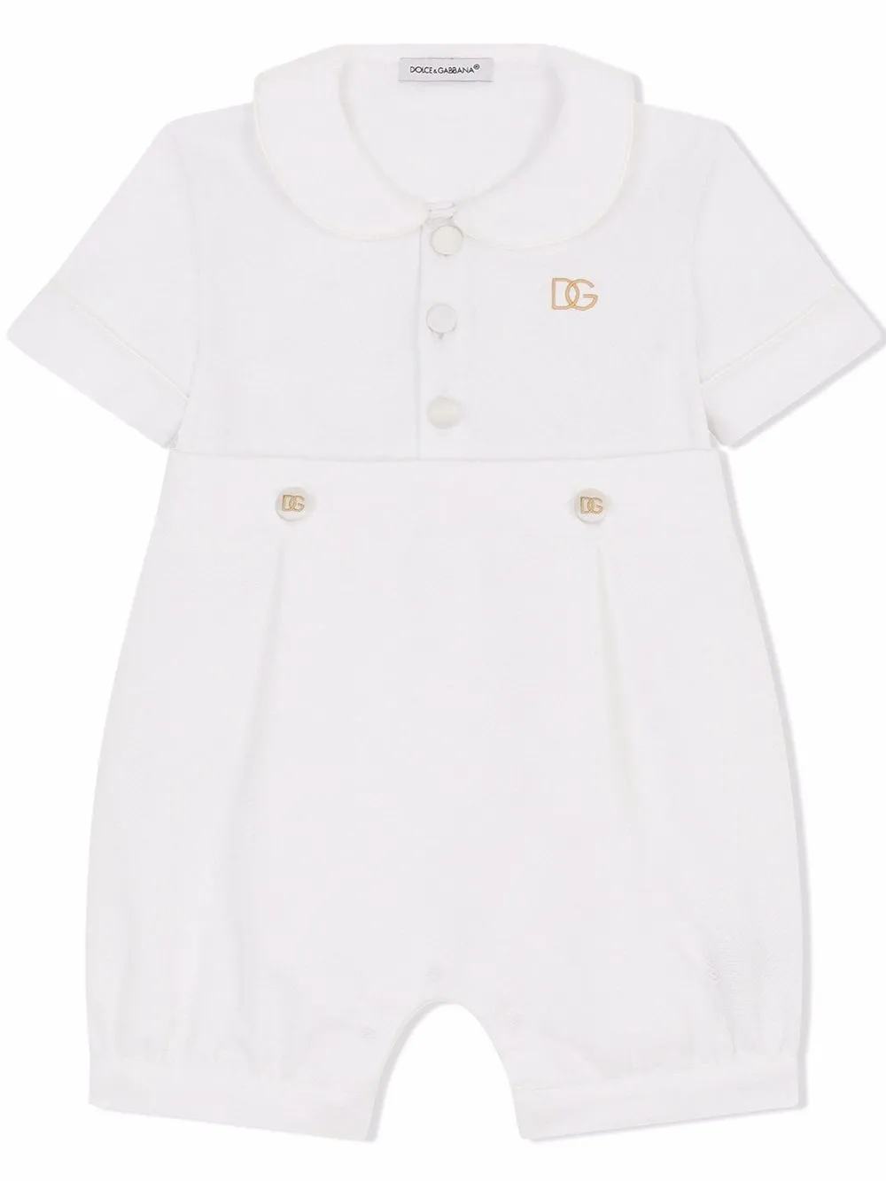 

Dolce & Gabbana Kids romper manga corta con logo - Blanco