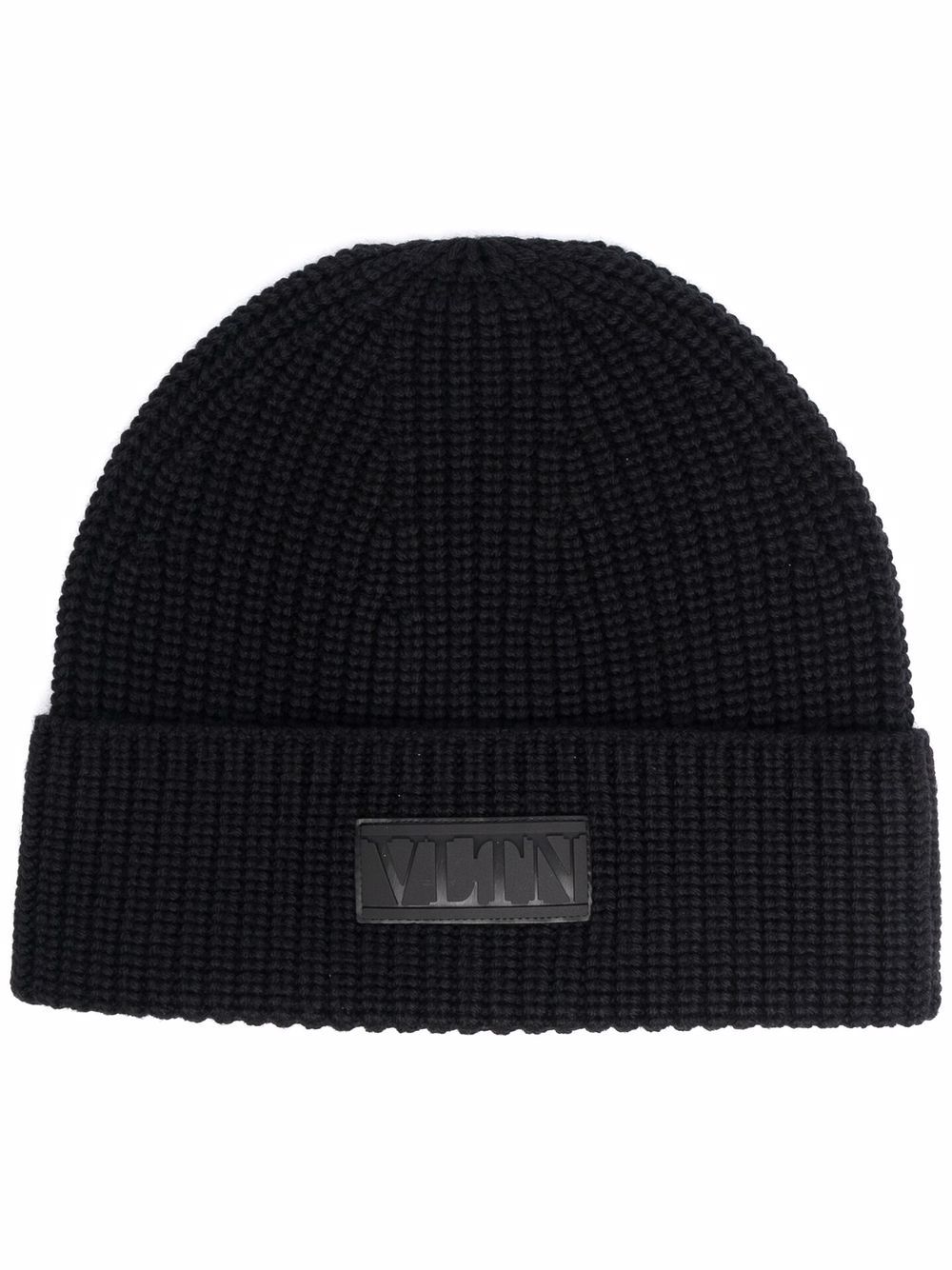 VALENTINO GARAVANI VLTN RIBBED-KNIT BEANIE HAT