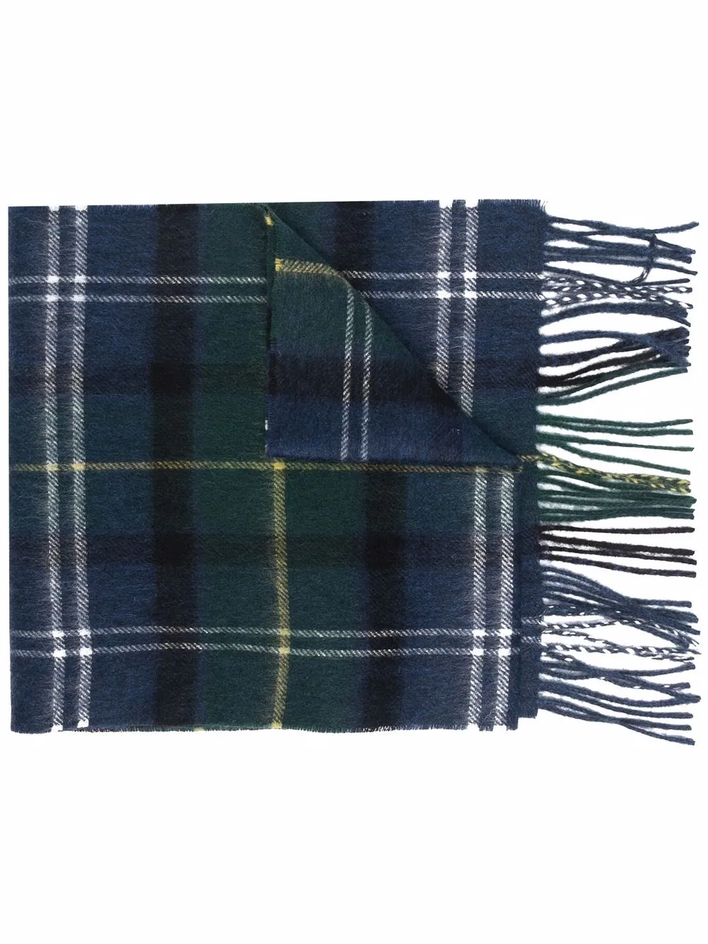 фото Barbour клетчатый шарф с кисточками