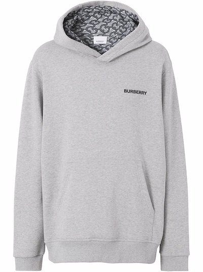 Burberry logo-print hoodie grey | MODES