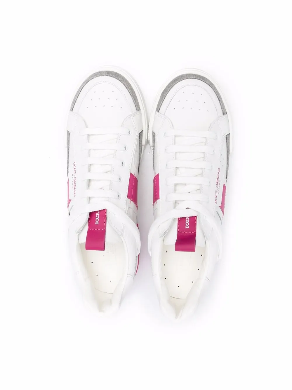 Dolce & Gabbana Kids TEEN colour-block leather sneakers White
