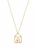 Aliita 9kt yellow gold house emerald pendant necklace