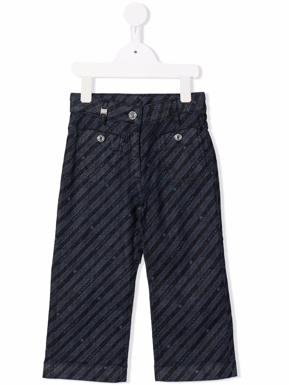 

Givenchy Kids jeans con franjas del logo - Azul