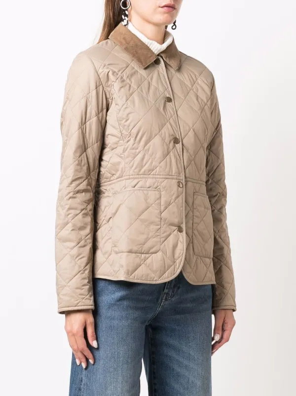 Barbour Deveron corduroy-collar Quilted Jacket | Neutrals | FARFETCH