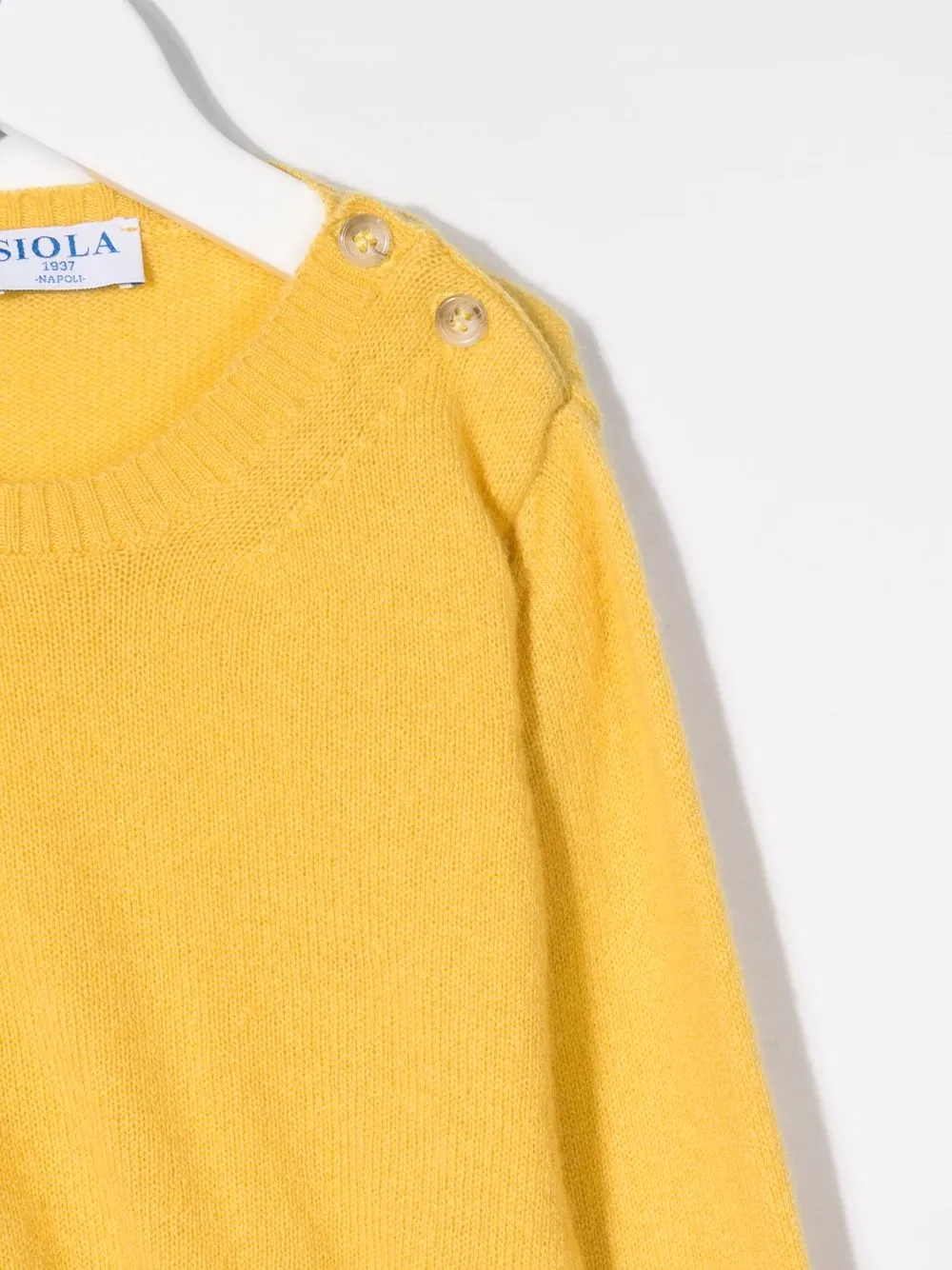 Shop Siola Shoulder-button Knitted Jumper In Yellow