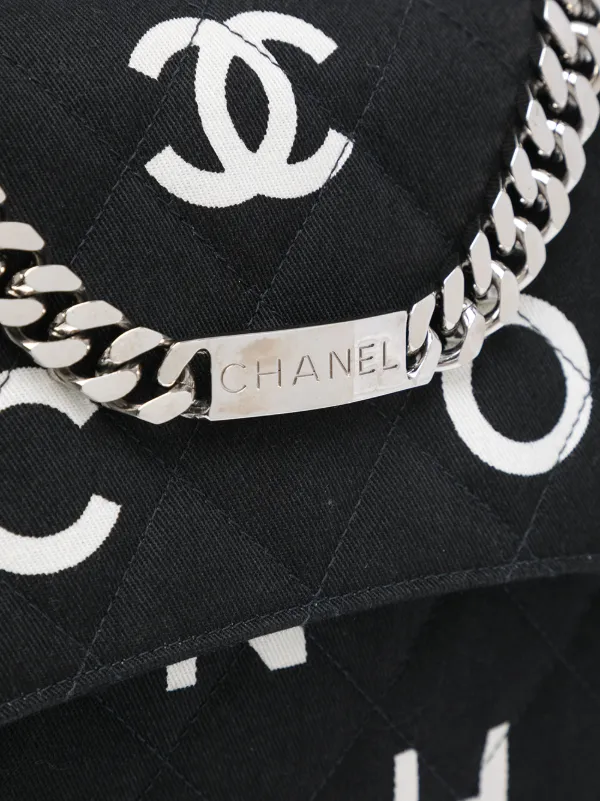 ☆メンズOK キルティング柄☆ CHANEL CCロゴ スニーカー 黒 白