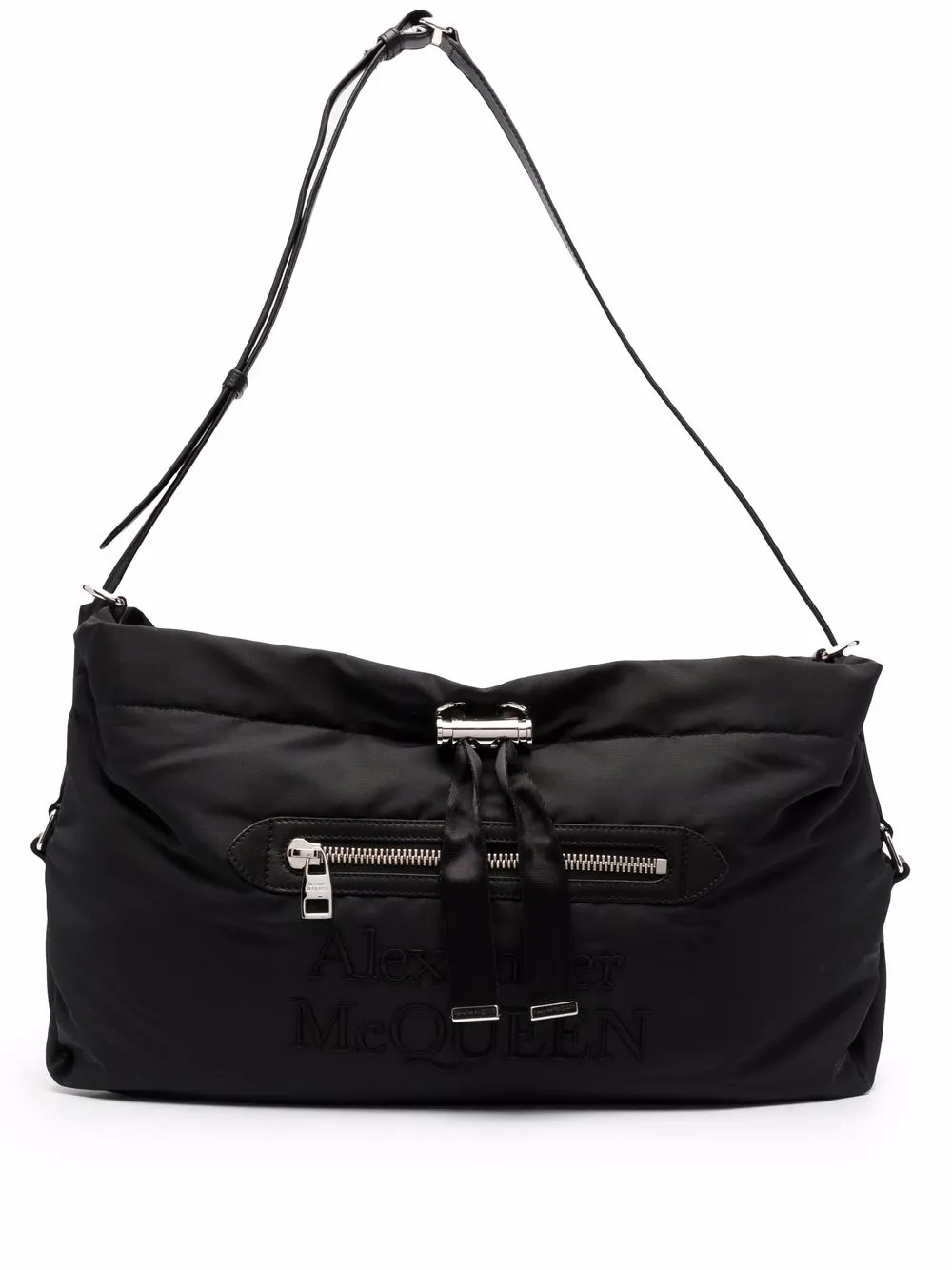 ALEXANDER MCQUEEN LARGE LOGO-EMBROIDERED SHOULDER BAG