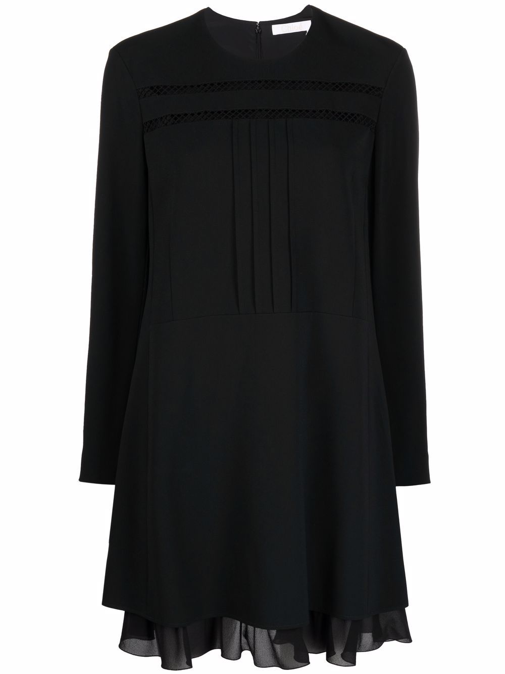 Chloé embroidered long-sleeve dress - Black