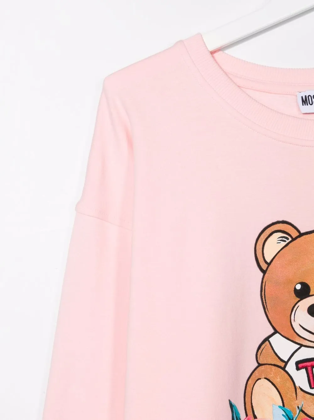 фото Moschino kids платье-свитер с принтом teddy bear