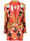 Hermès Pre-Owned 1990 printed single-breasted blazer - Red
