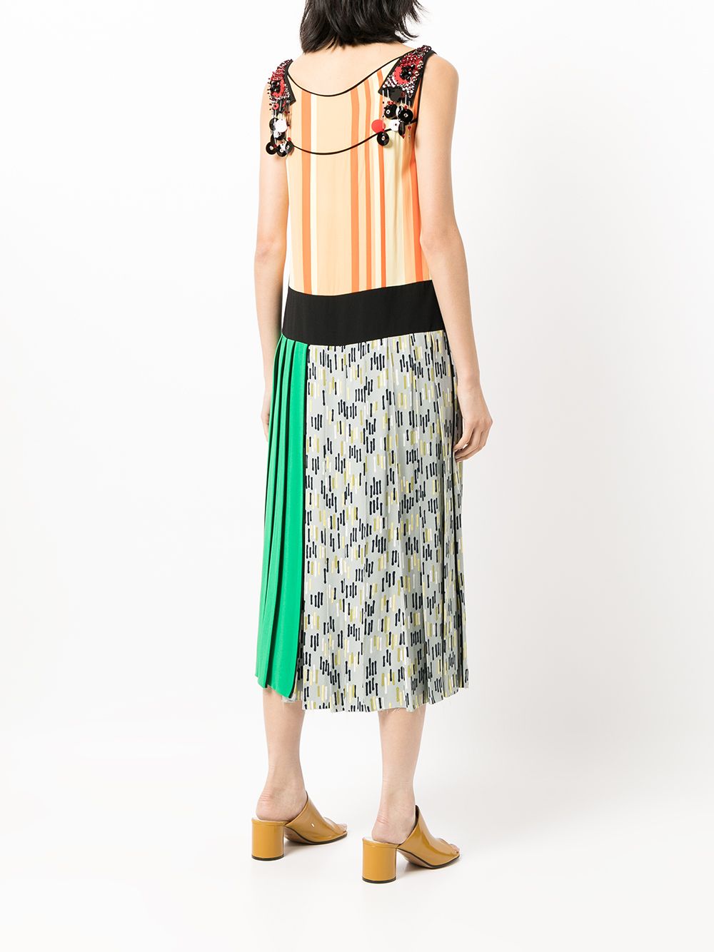Pre-owned Prada Bead-embellished Midi Dress In Multicolour