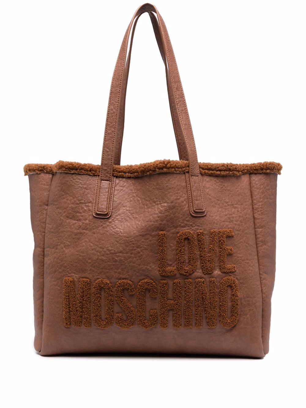 фото Love moschino сумка-тоут из искусственной овчины с логотипом