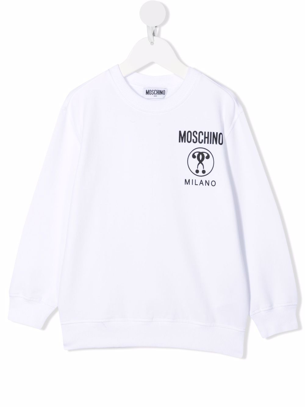 фото Moschino kids толстовка с круглым вырезом и логотипом