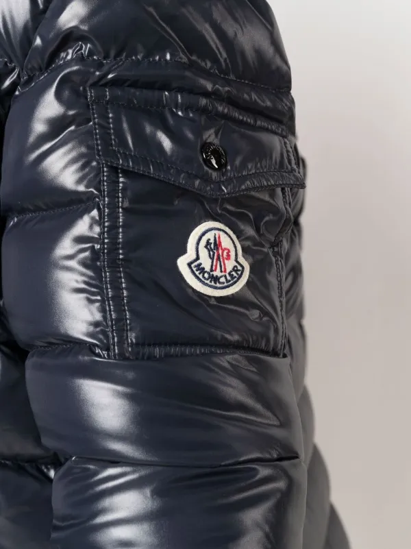 Shop Moncler hooded puffer jacket with 
