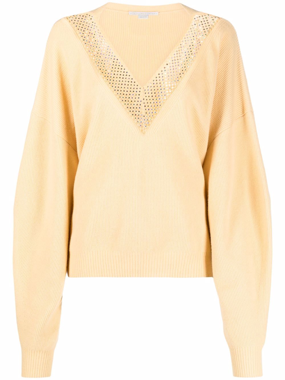 

Stella McCartney crystal-embellished cotton jumper - Yellow