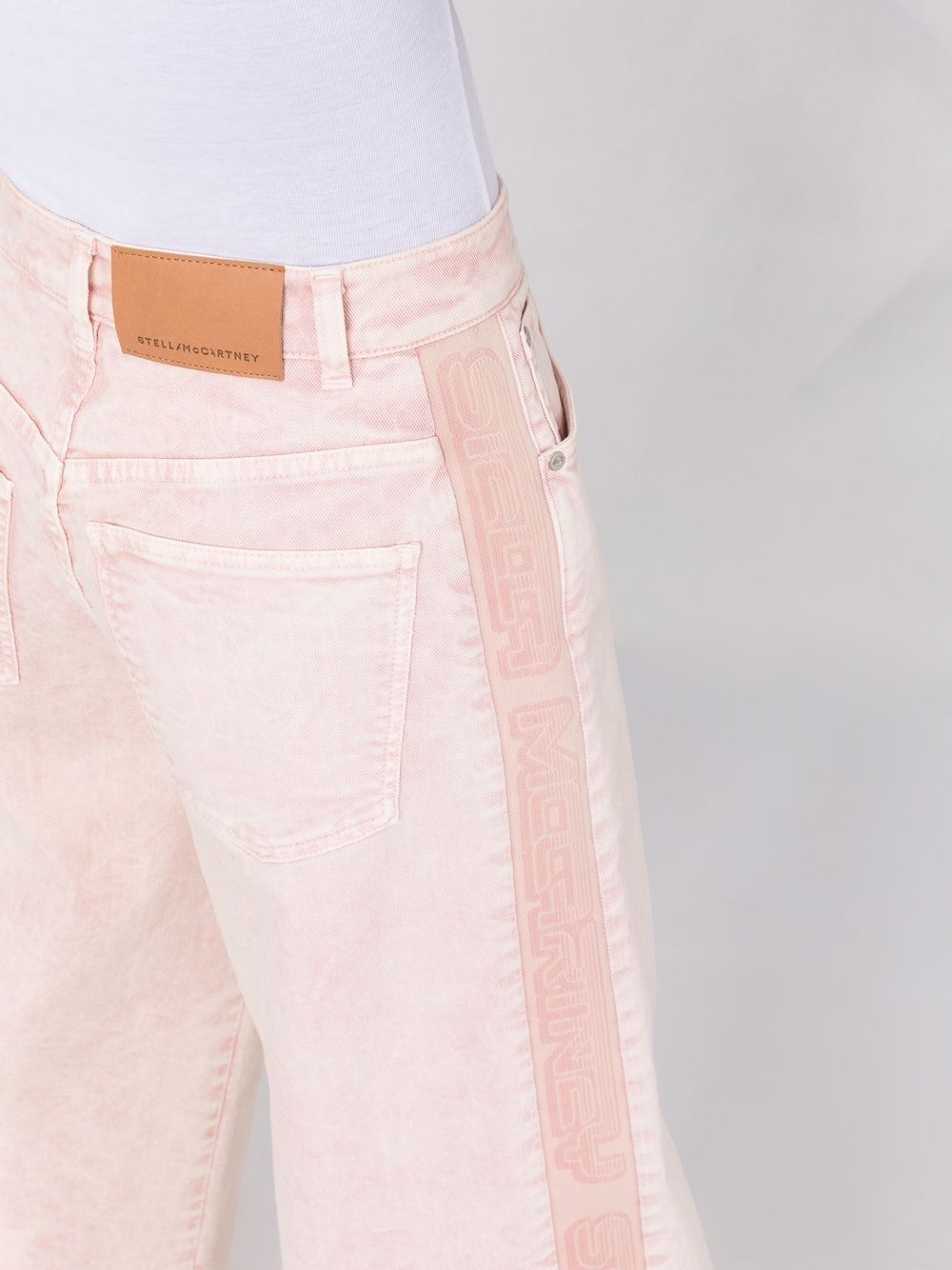Shop Stella Mccartney Logo-tape Wide Jeans In Pink