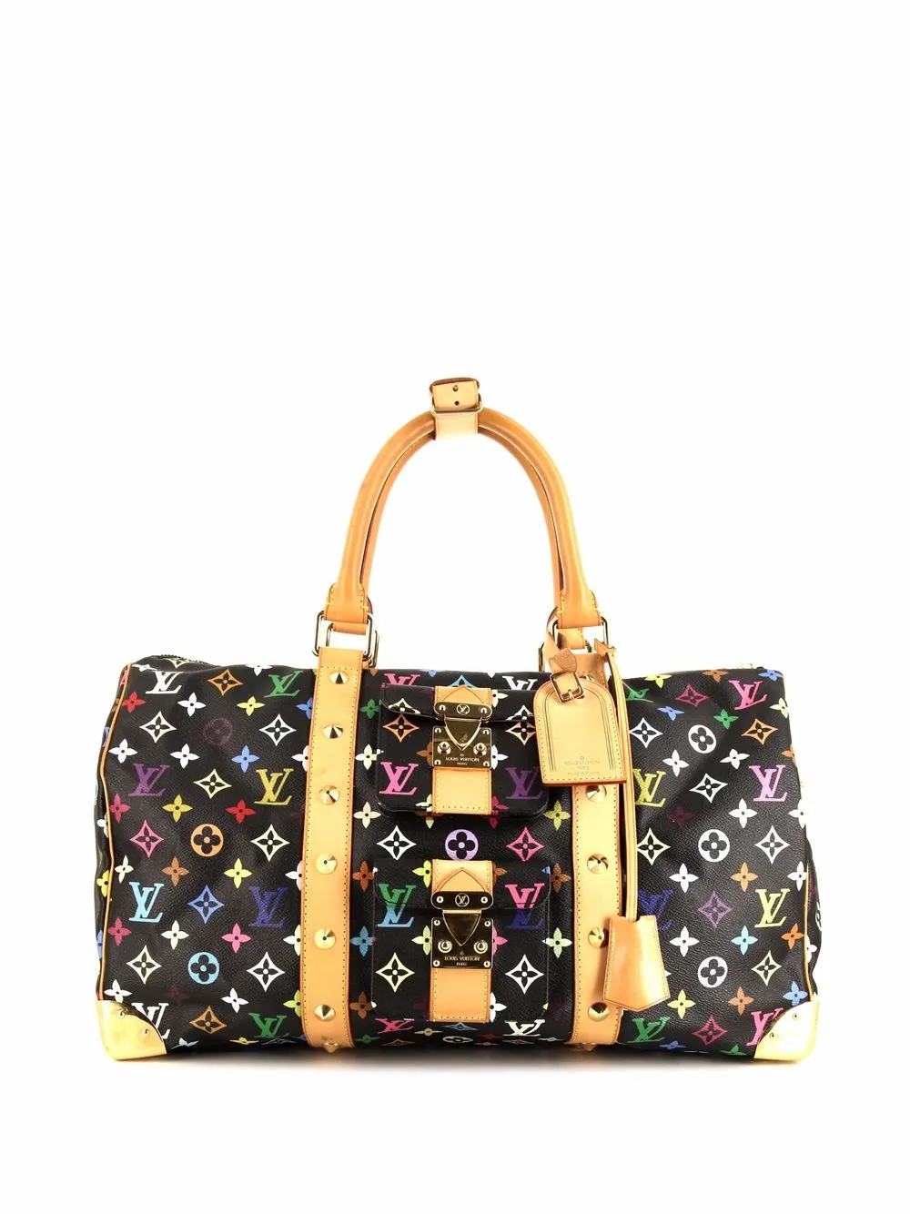 Takashi Murakami x Louis Vuitton Black Monogram Multicolore Keepall 45